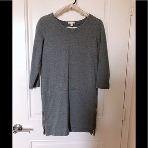Simple gray dress with gold Zippers